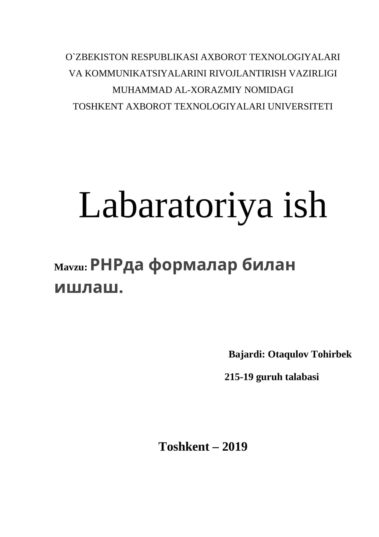 PHPда формалар билан ишлаш 1