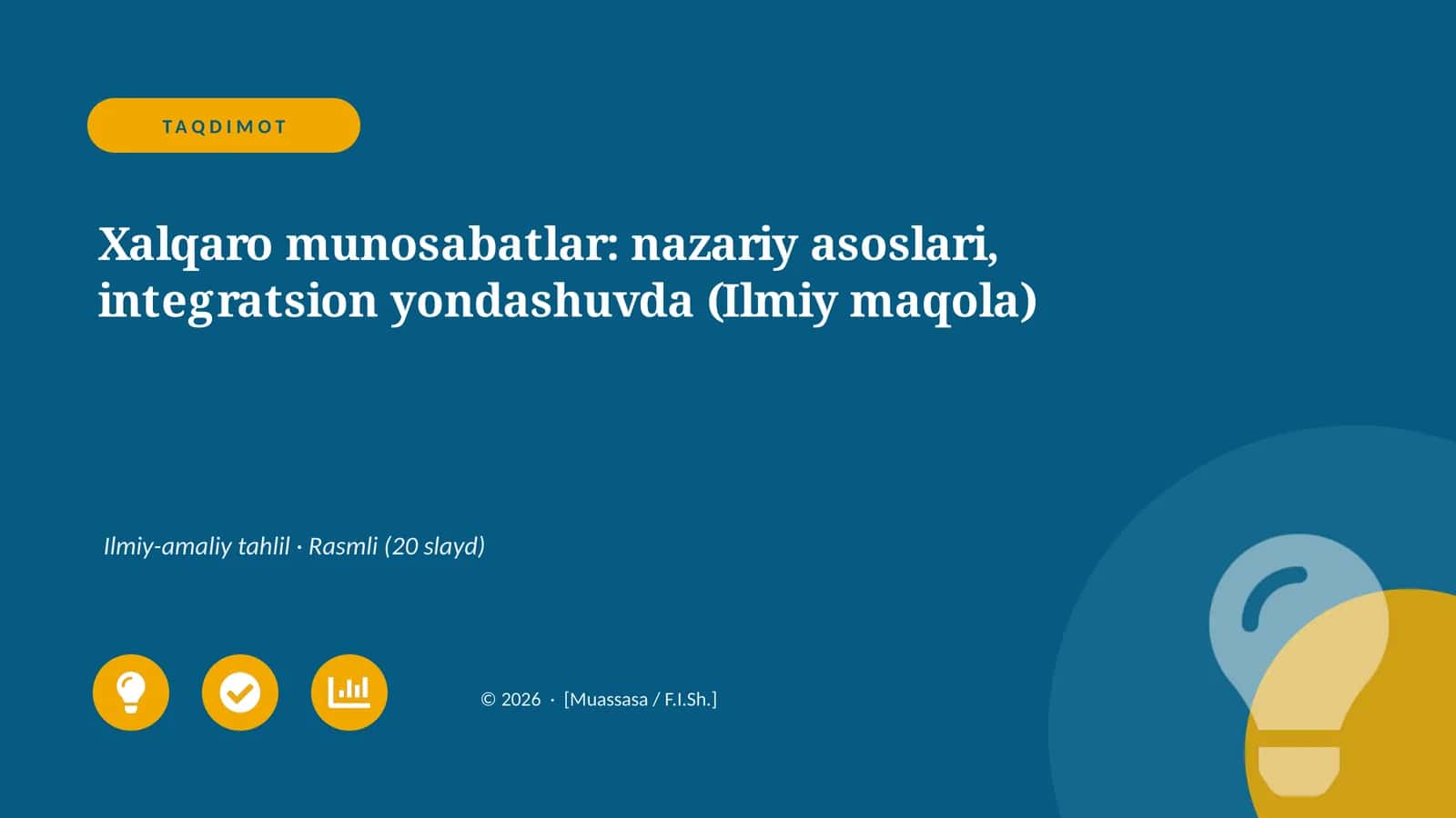 Xalqaro munosabatlar: nazariy asoslari, integratsion yondashuvda (Ilmiy maqola) 1