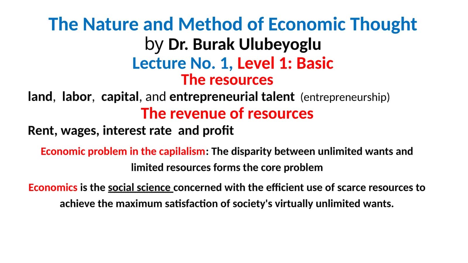 The Nature and Method of Economic Thought 1
