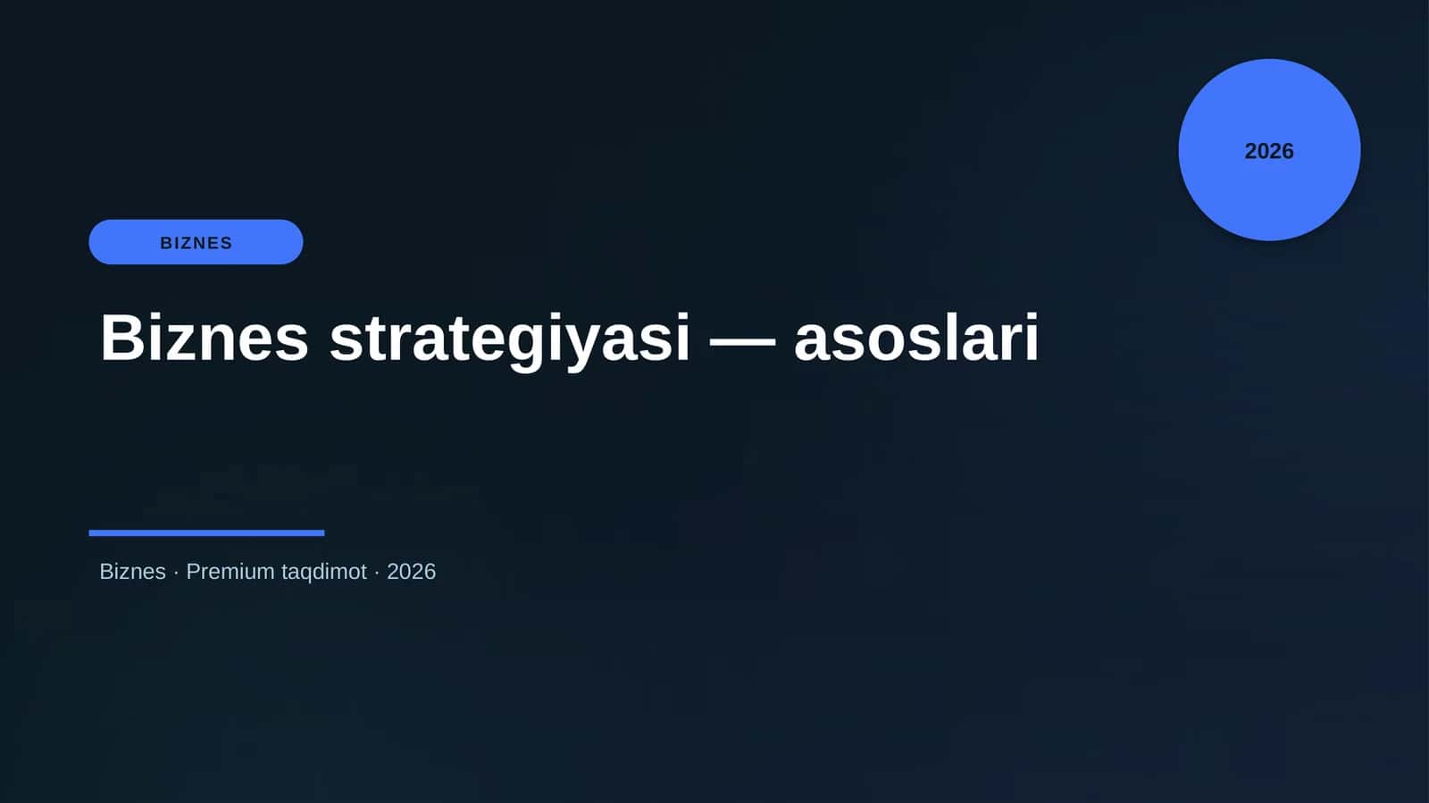 Biznes strategiyasi — asoslari 1