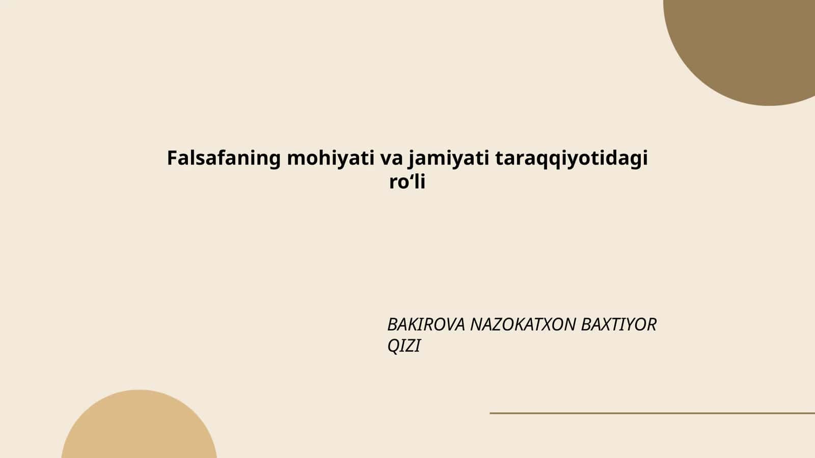 Falsafaning mohiyati va jamiyati taraqqiyotidagi roʻli 1