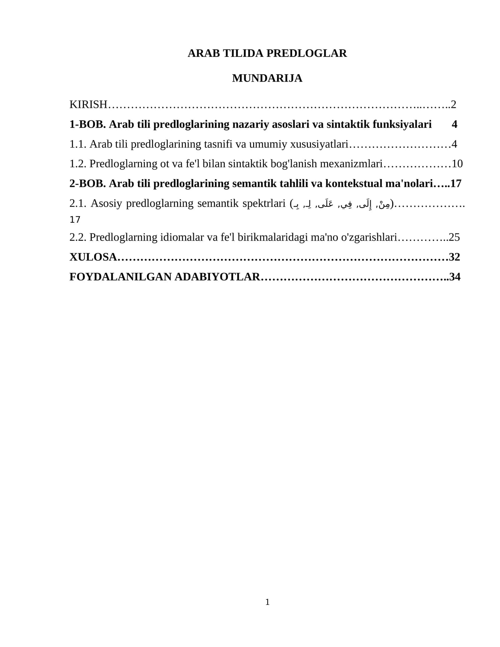 ARAB TILIDA PREDLOGLAR 1