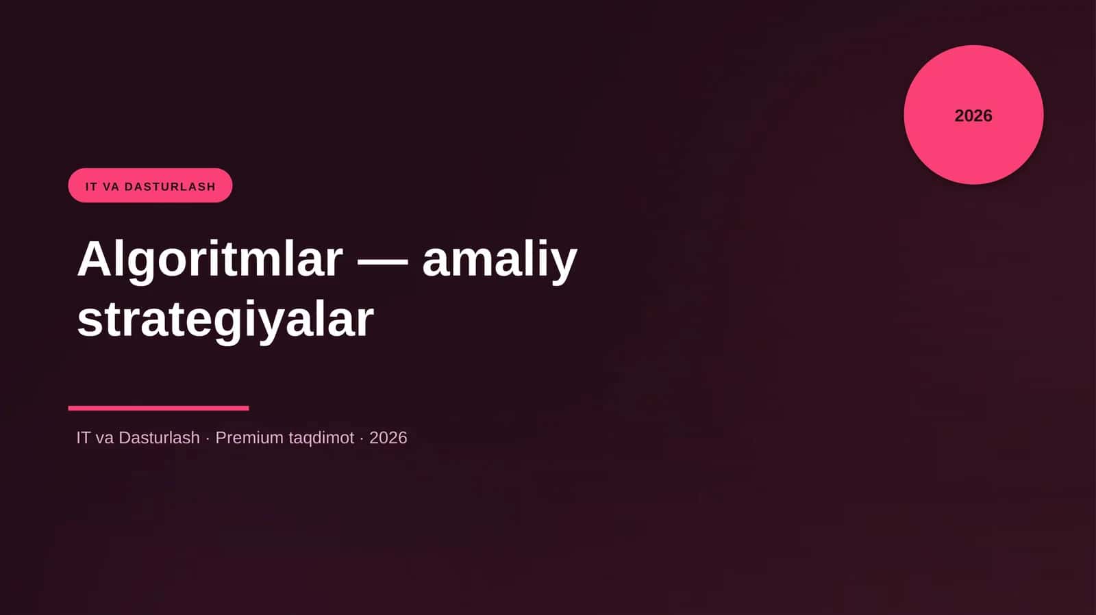 Algoritmlar — amaliy strategiyalar 1