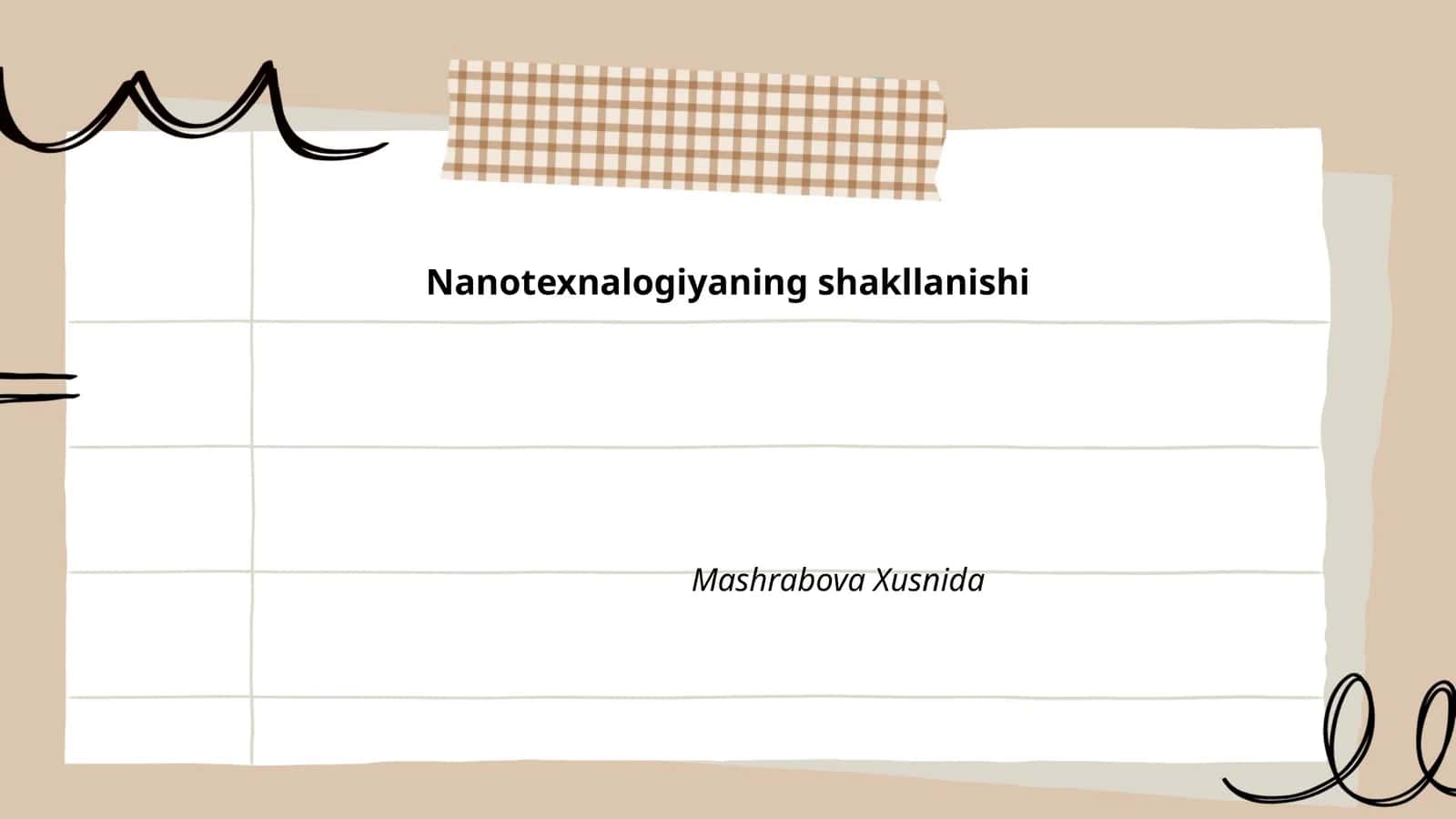 Nanotexnalogiyaning shakllanishi 1