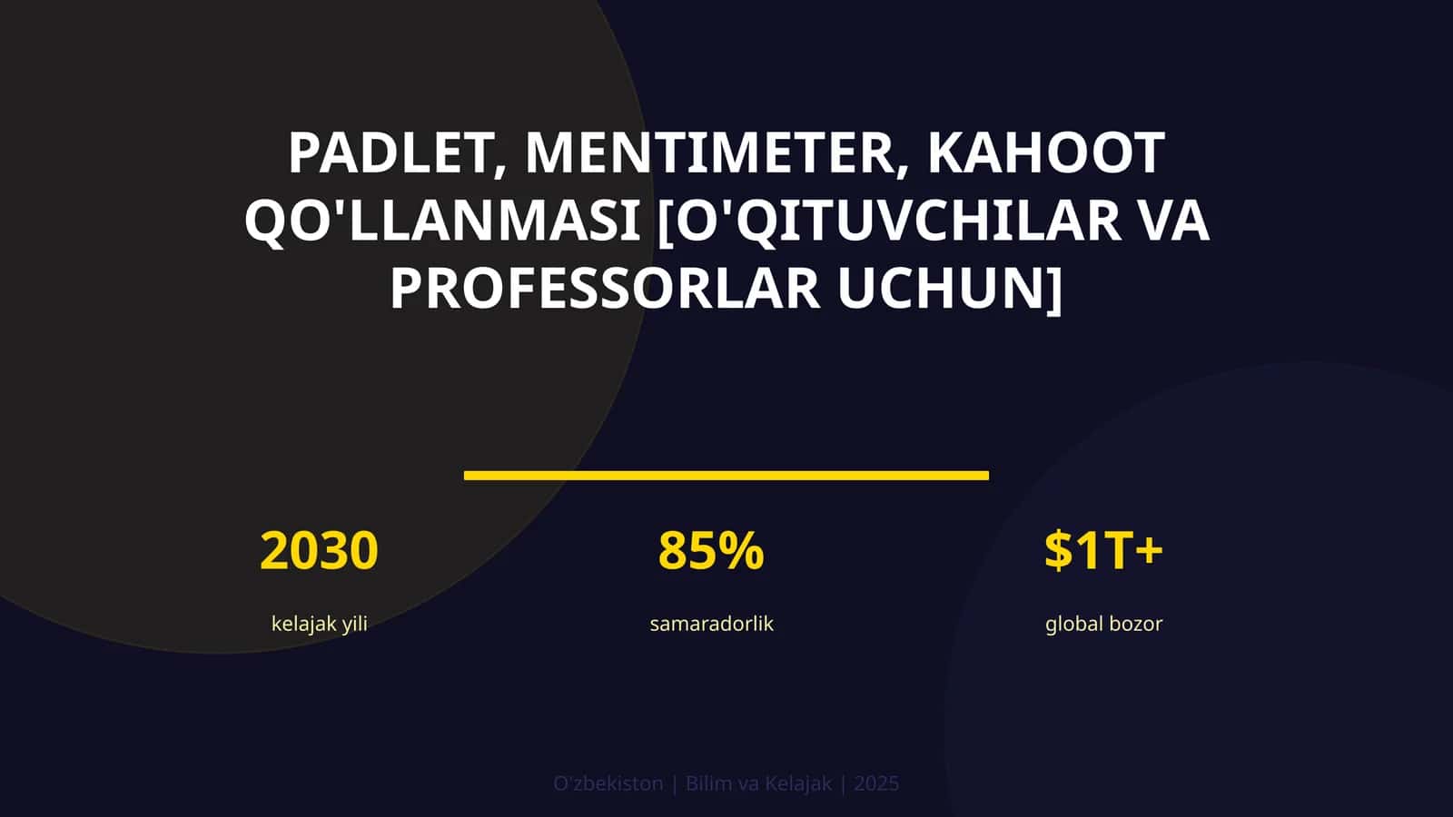 Padlet, Mentimeter, Kahoot qo'llanmasi [O'qituvchilar va professorlar uchun] 1