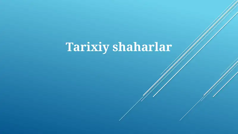 Tarixiyshaharlar 1