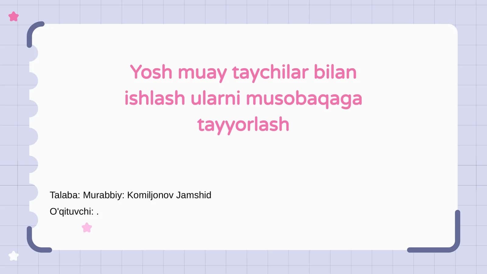 Yosh muay taychilar uchun mashg'ulot asoslari 1