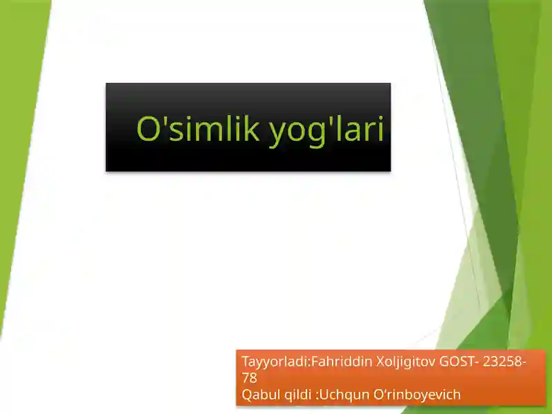 O'simlik yog'lari