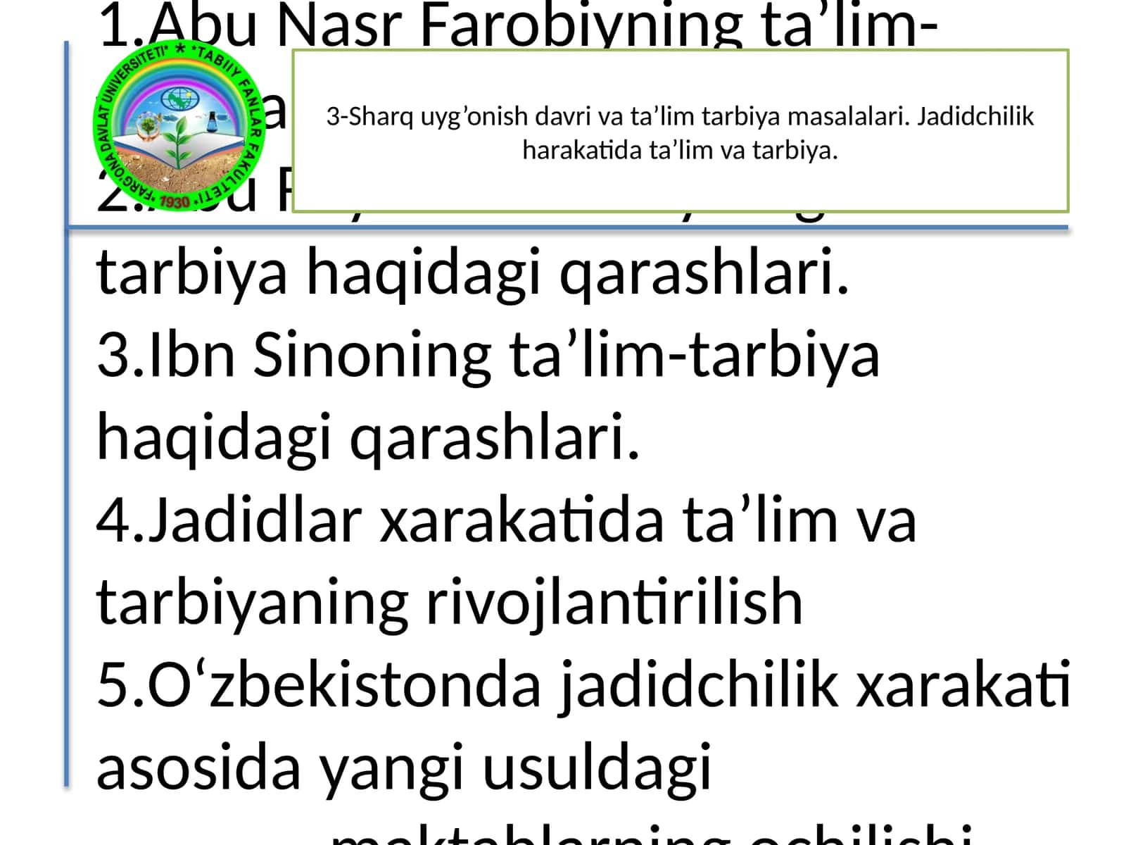 Jadidlar xarakatida ta’lim va tarbiyaning rivojlantirilish 1