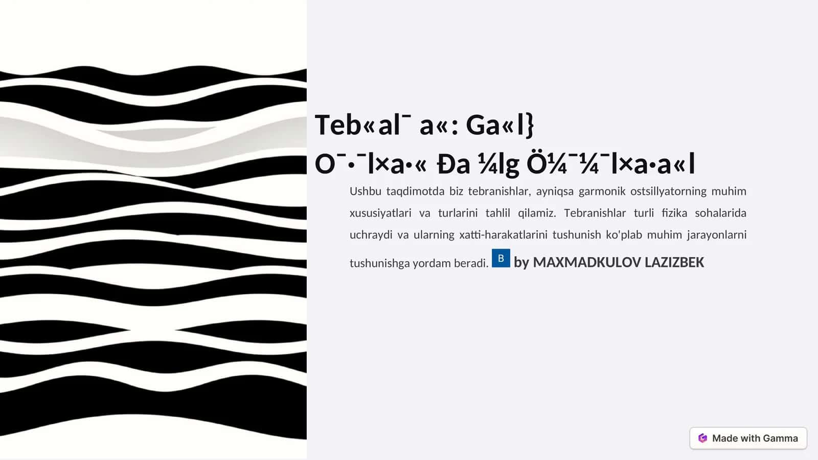 Tebranishlar turlari 1