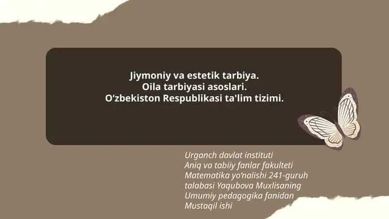 Umumiy pedagogika fanidan Mustaqil ishi 1