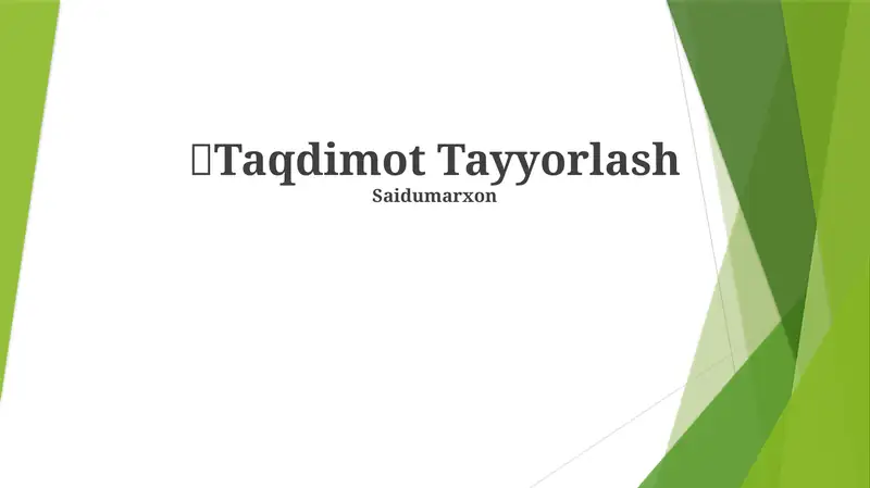 Taqdimot Tayyorlash 1