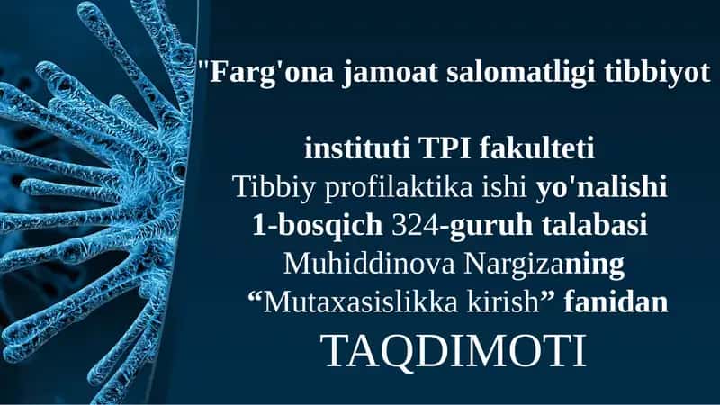 Gigiyena sohasidagi umumdavlat va me'yoriy hujjatlar bilan tanishish 1