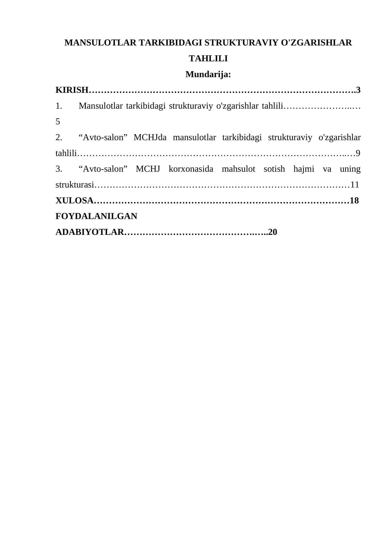 MANSULOTLAR TARKIBIDAGI STRUKTURAVIY O'ZGARISHLAR TAHLILI 1
