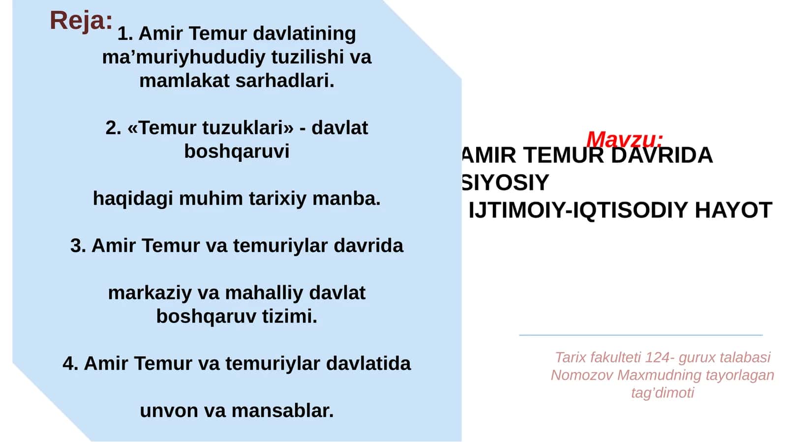 Nomozov Maxmud - Amir Temur davrida siyosiy ijtimoiy-iqtisodiy hayot 1