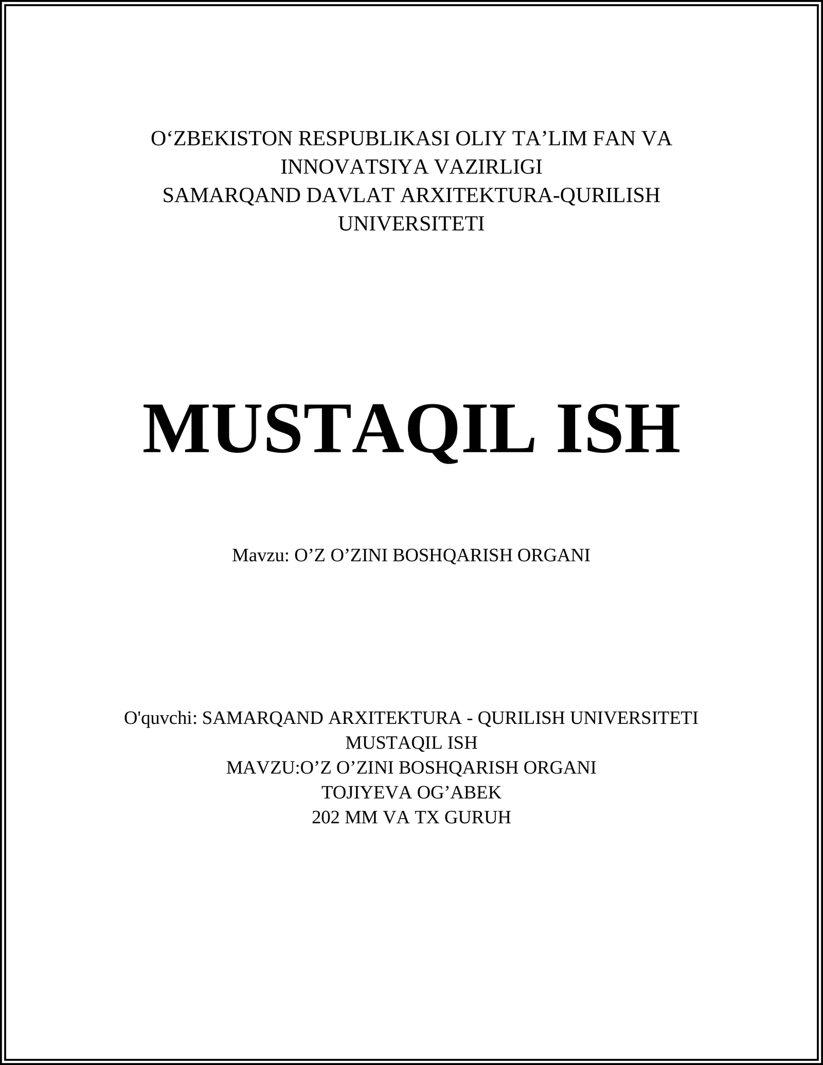 O'z-o'zini anglash 1