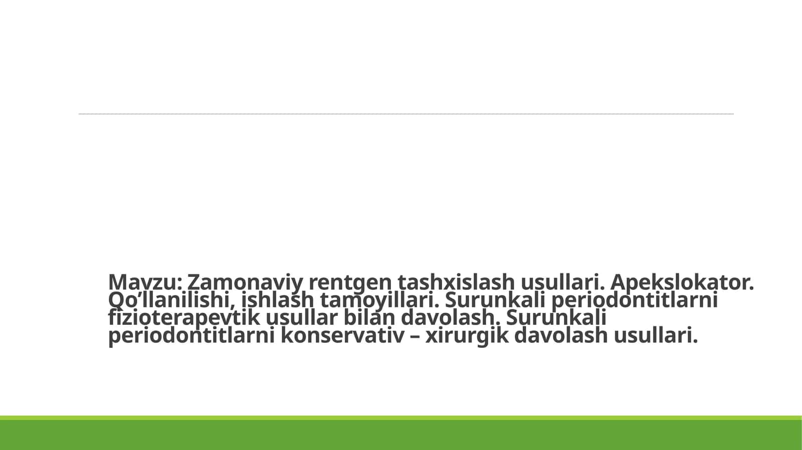 Zamonaviy rentgen tashxislash usullari 1