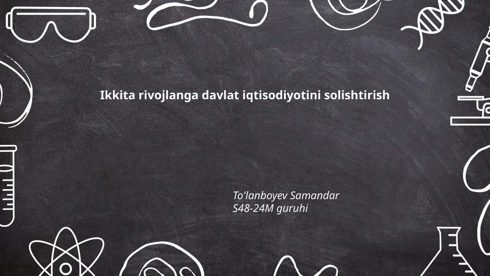 Ikkita rivojlanga davlat iqtisodiyotini solishtirish 1