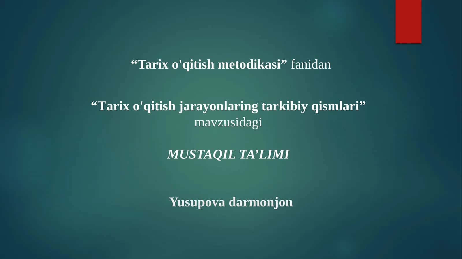 Tarixo'qitishmetodikasi 1