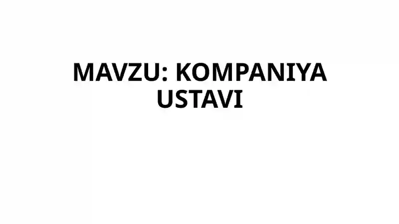 KOMPANIYA USTAVI
