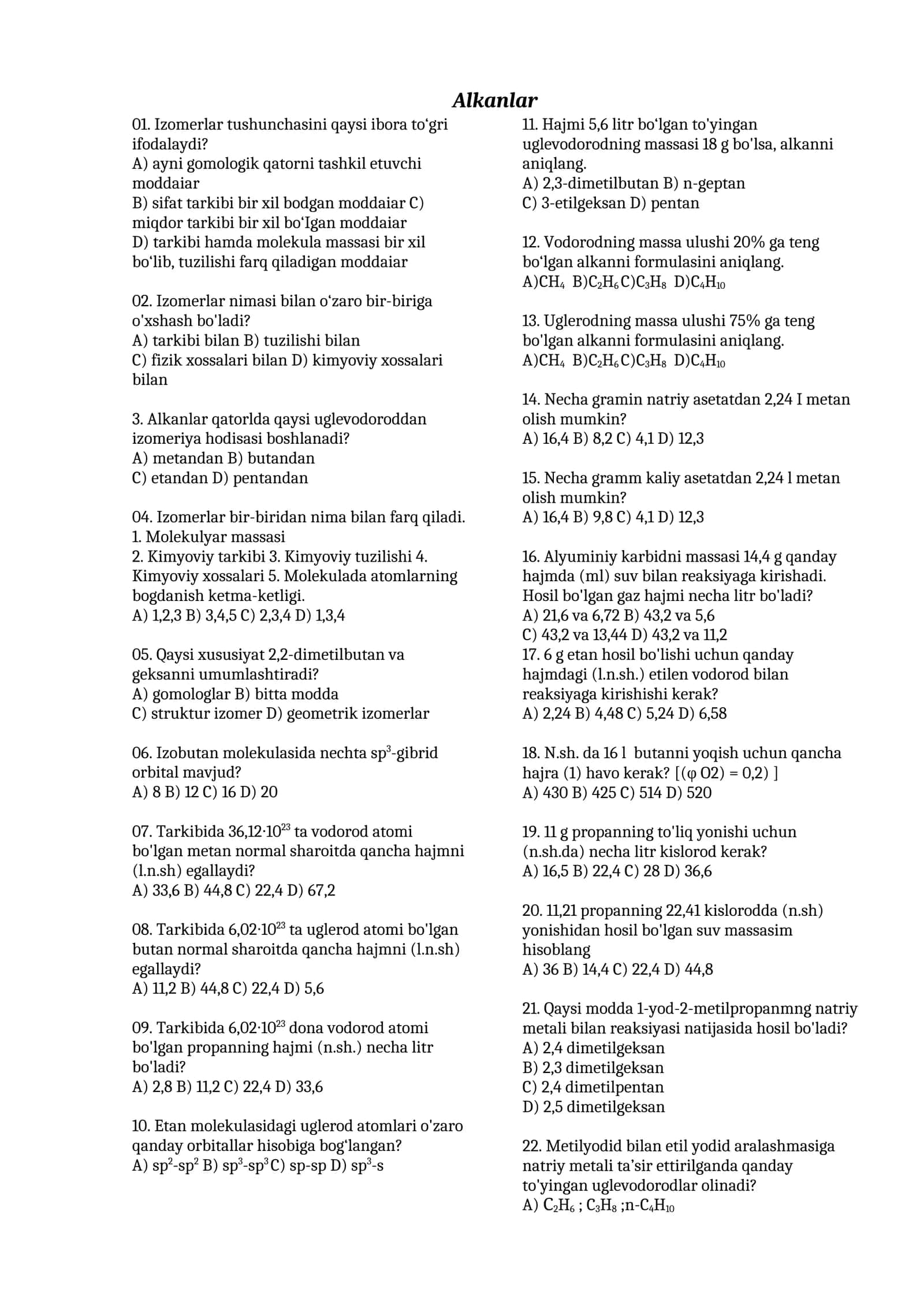 Alkanlar 1