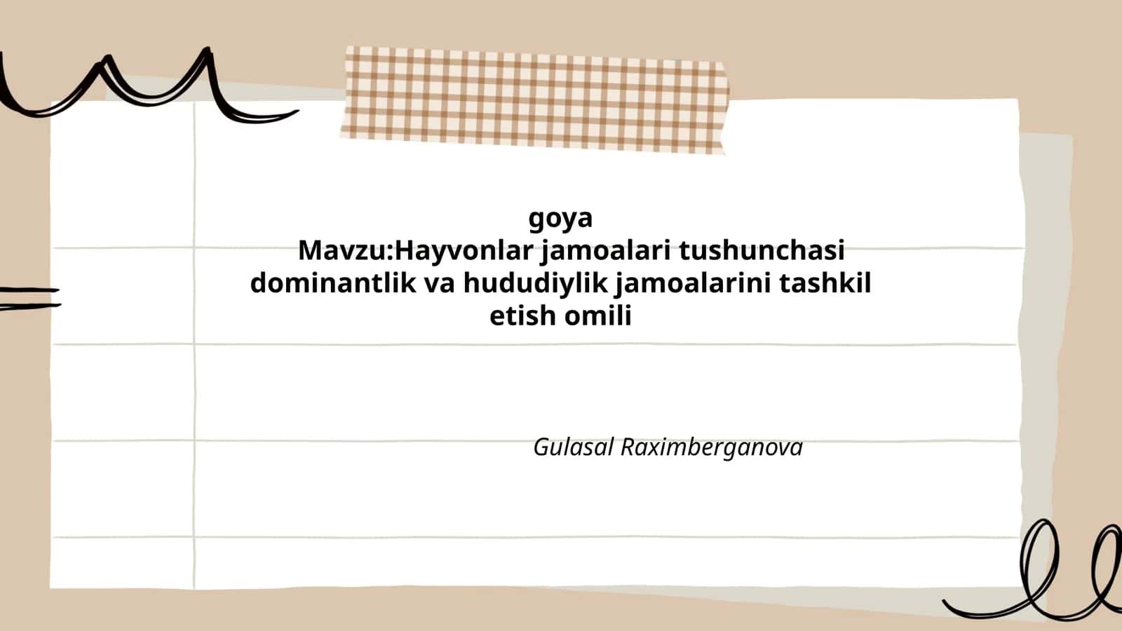 Hayvonlar jamoalari tushunchasi dominantlik va hududiylik jamoalarini tashkil etish omili 1