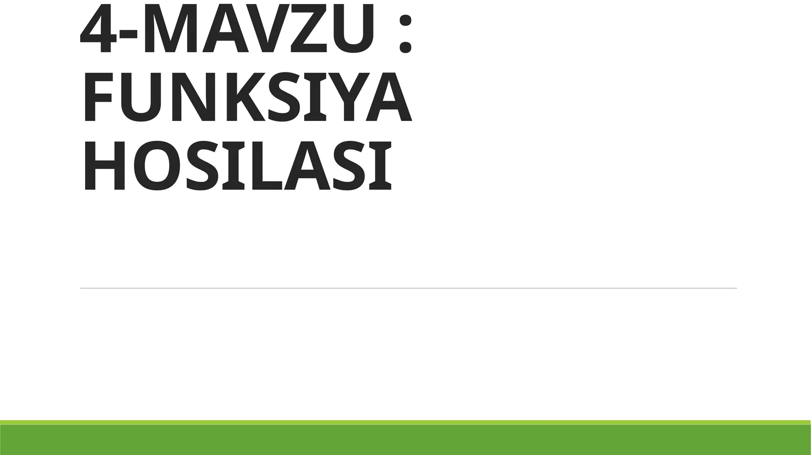 FUNKSIYA HOSILASI 1
