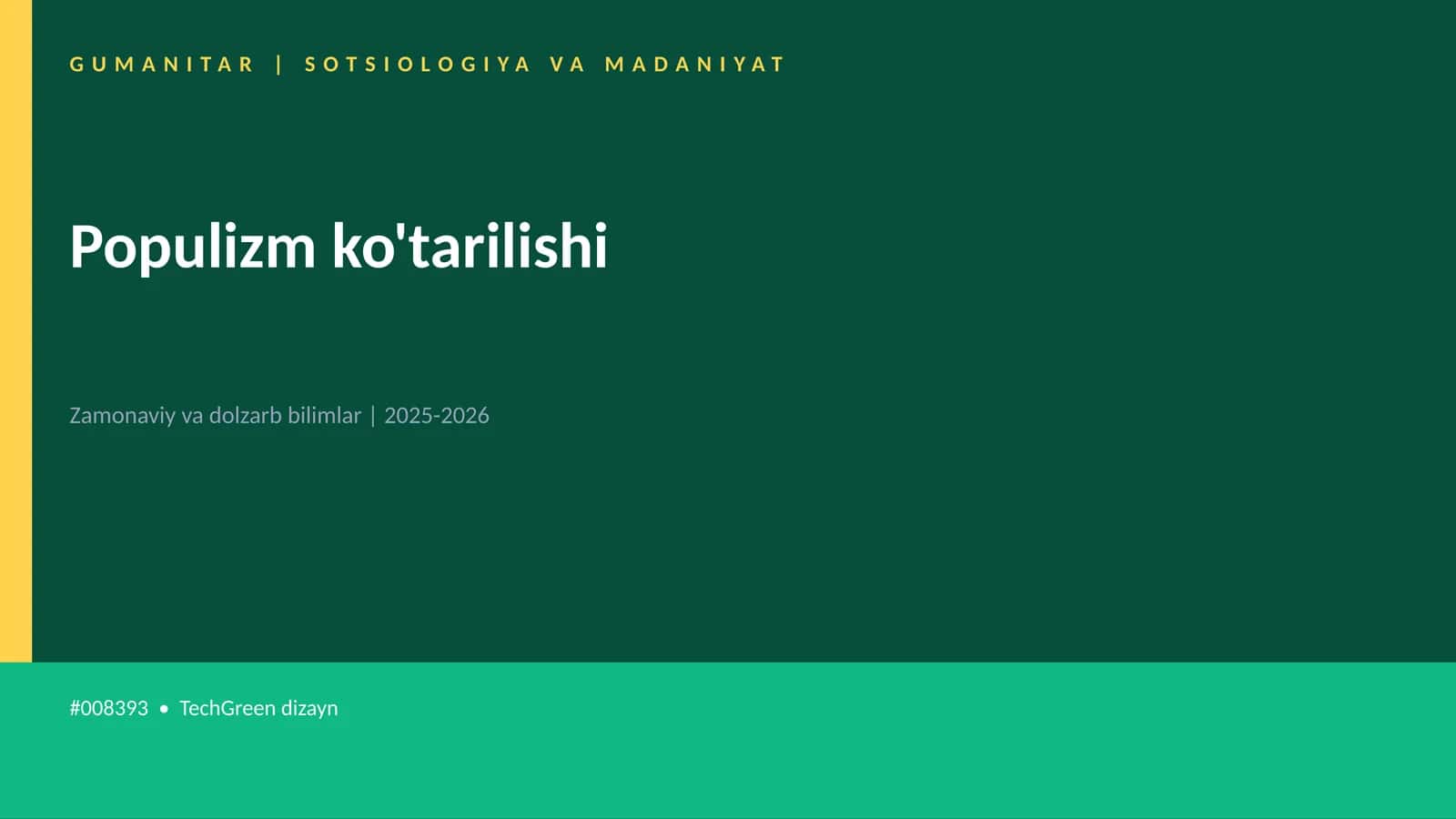 Populizm ko'tarilishi 1