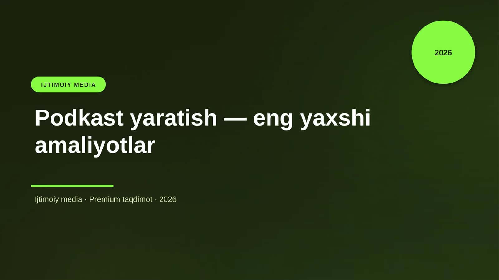 Podkast yaratish — eng yaxshi amaliyotlar 1