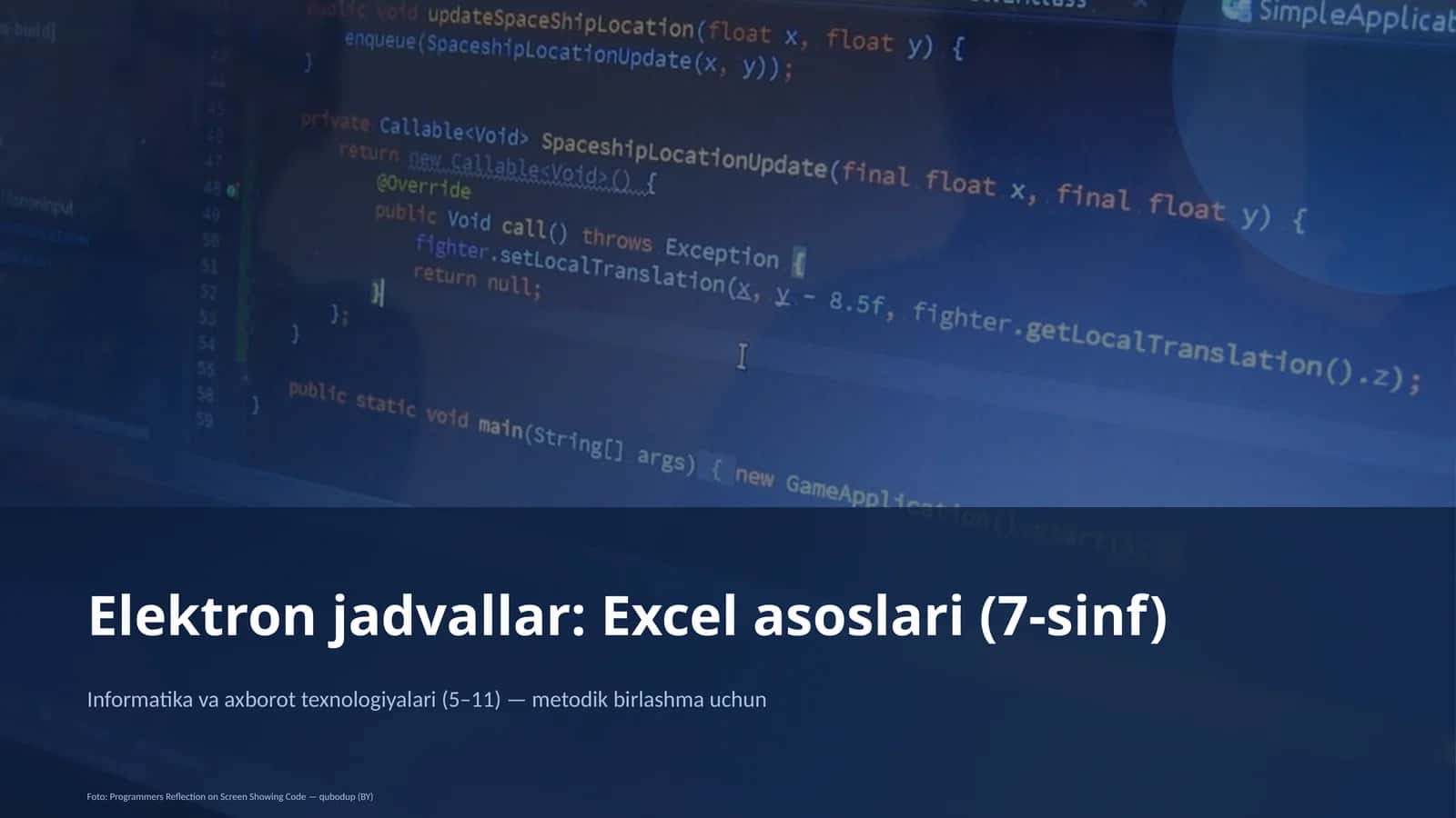 Elektron jadvallar: Excel asoslari (7-sinf) 1