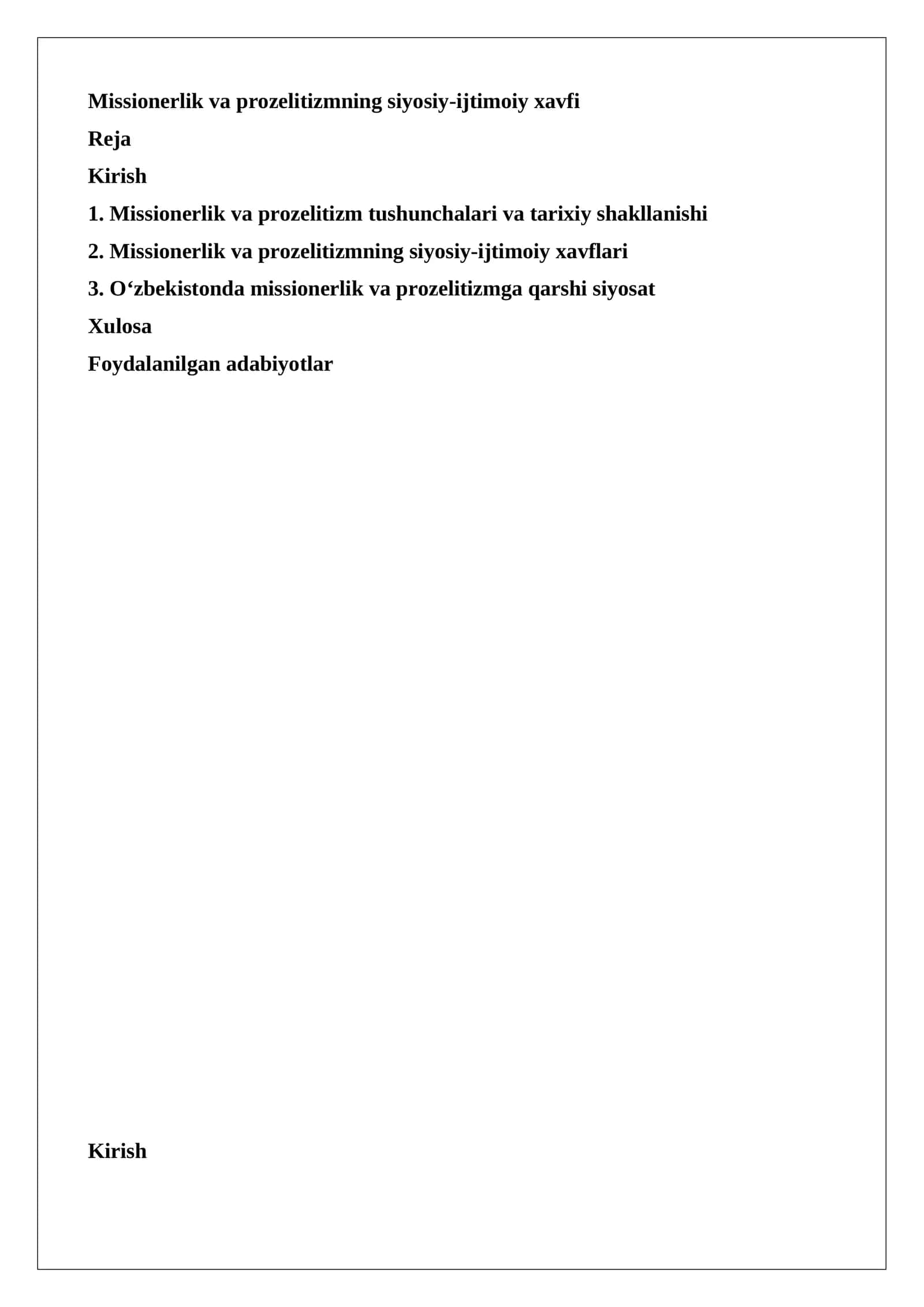 Missionerlik va prozelitizmning siyosiy-ijtimoiy xavfi 1