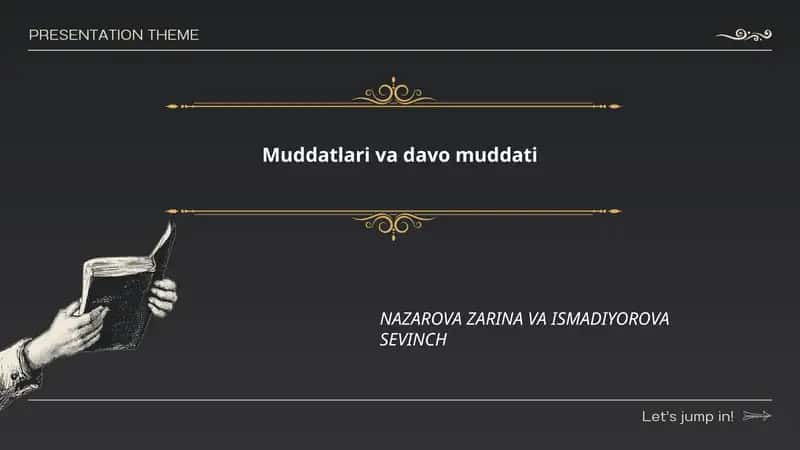 Umumiy davo muddati – shikoyat yoki da'vo arizasi kiritilishi uchun qonunda belgilangan muddat 1