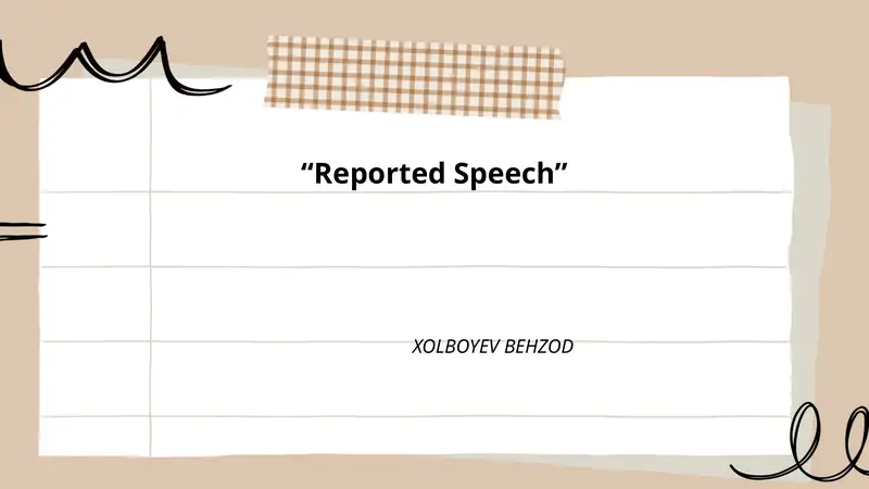 Reported Speech 1