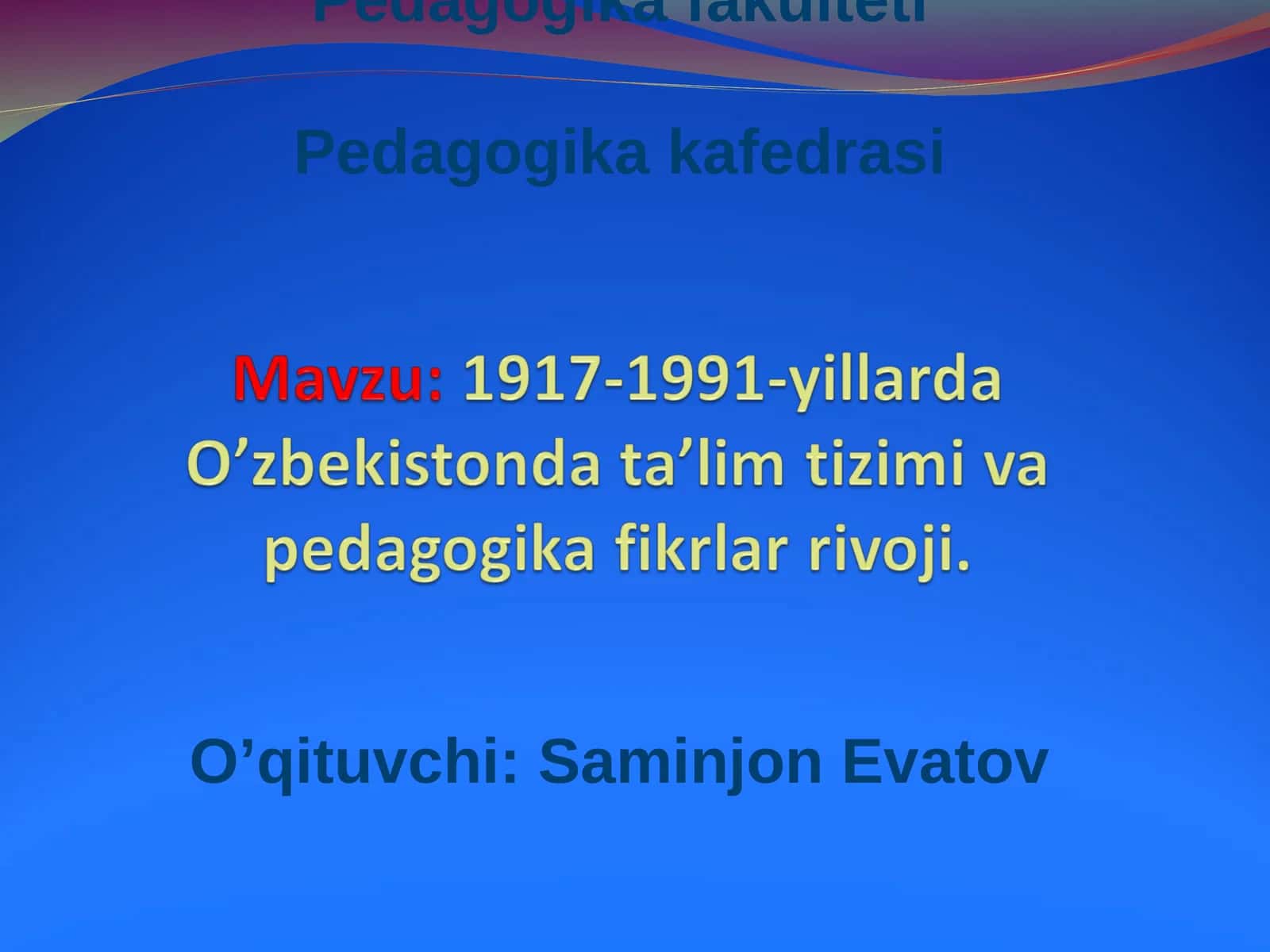 Xalq maorifi va pedagogika O'zbekistonda XX asrning 70-80-yillarida 1