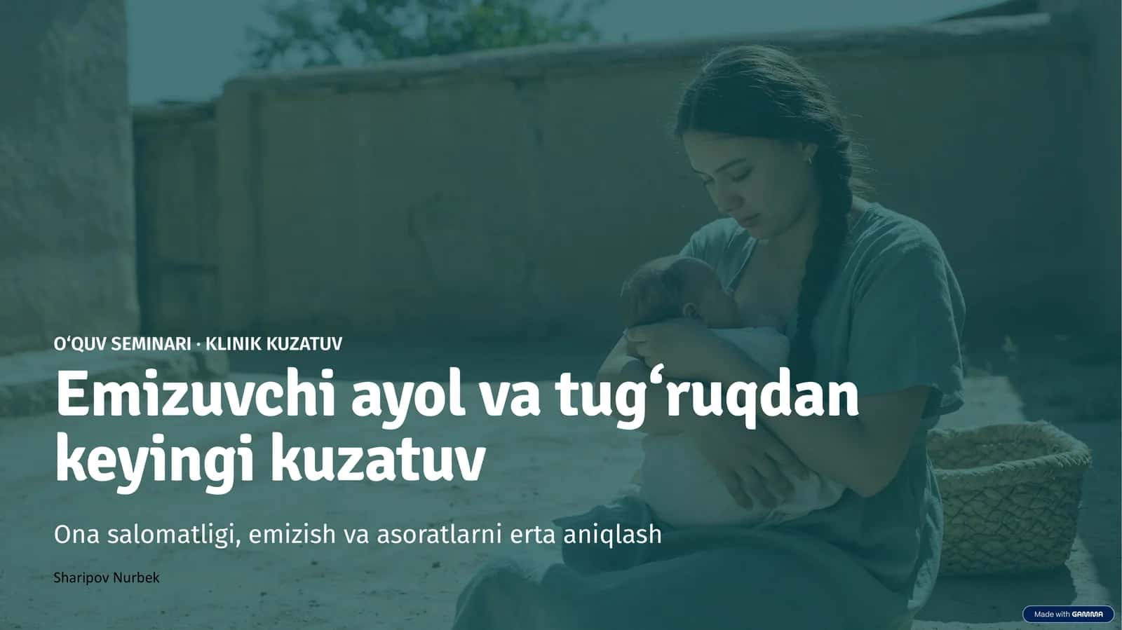 Emizuvchi ayol va tug'uruqdan keyingi kuzatuv 1