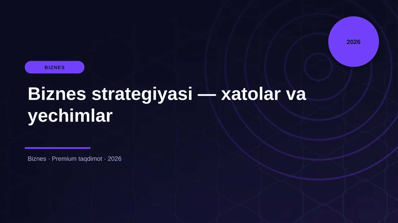 Biznes strategiyasi — xatolar va yechimlar 1