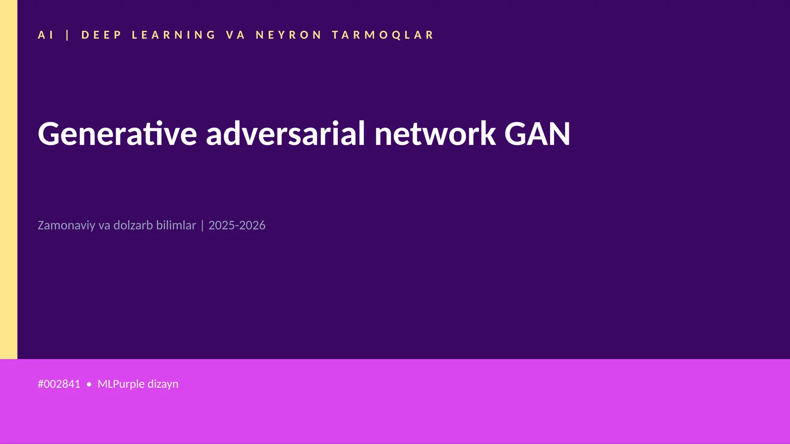 Generative adversarial network GAN 1