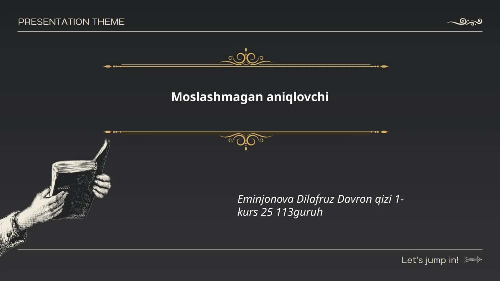 Moslashmagan aniqlovchi 1