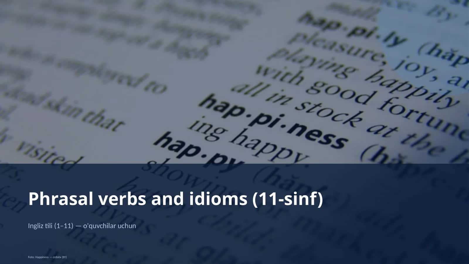 Phrasal verbs and idioms (11-sinf) 1