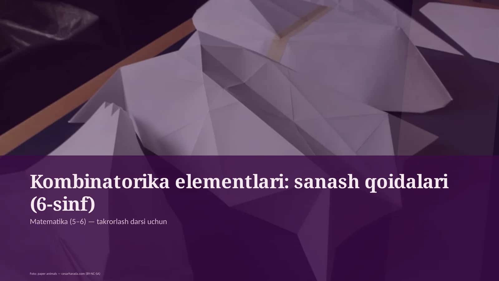 Kombinatorika elementlari: sanash qoidalari (6-sinf) 1
