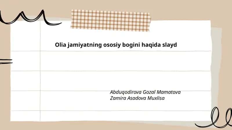 Olia jamiyatning ososiy bogini haqida slayd 1