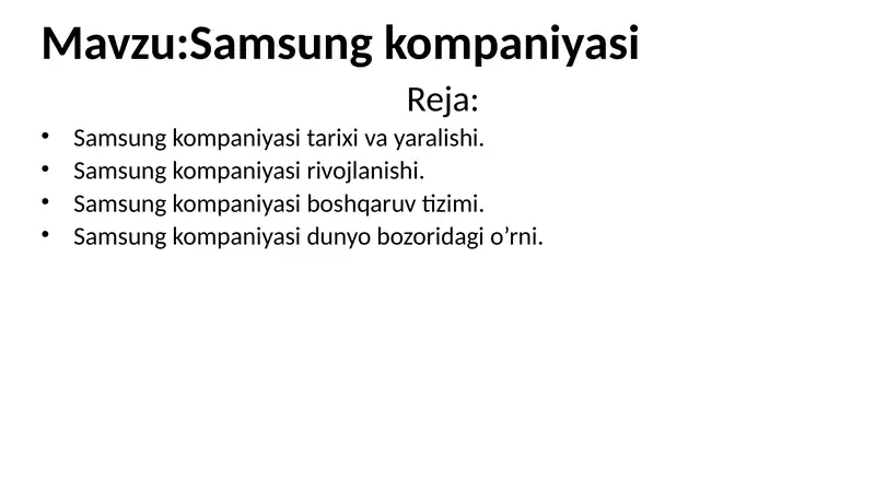Samsung kompaniyasi 1