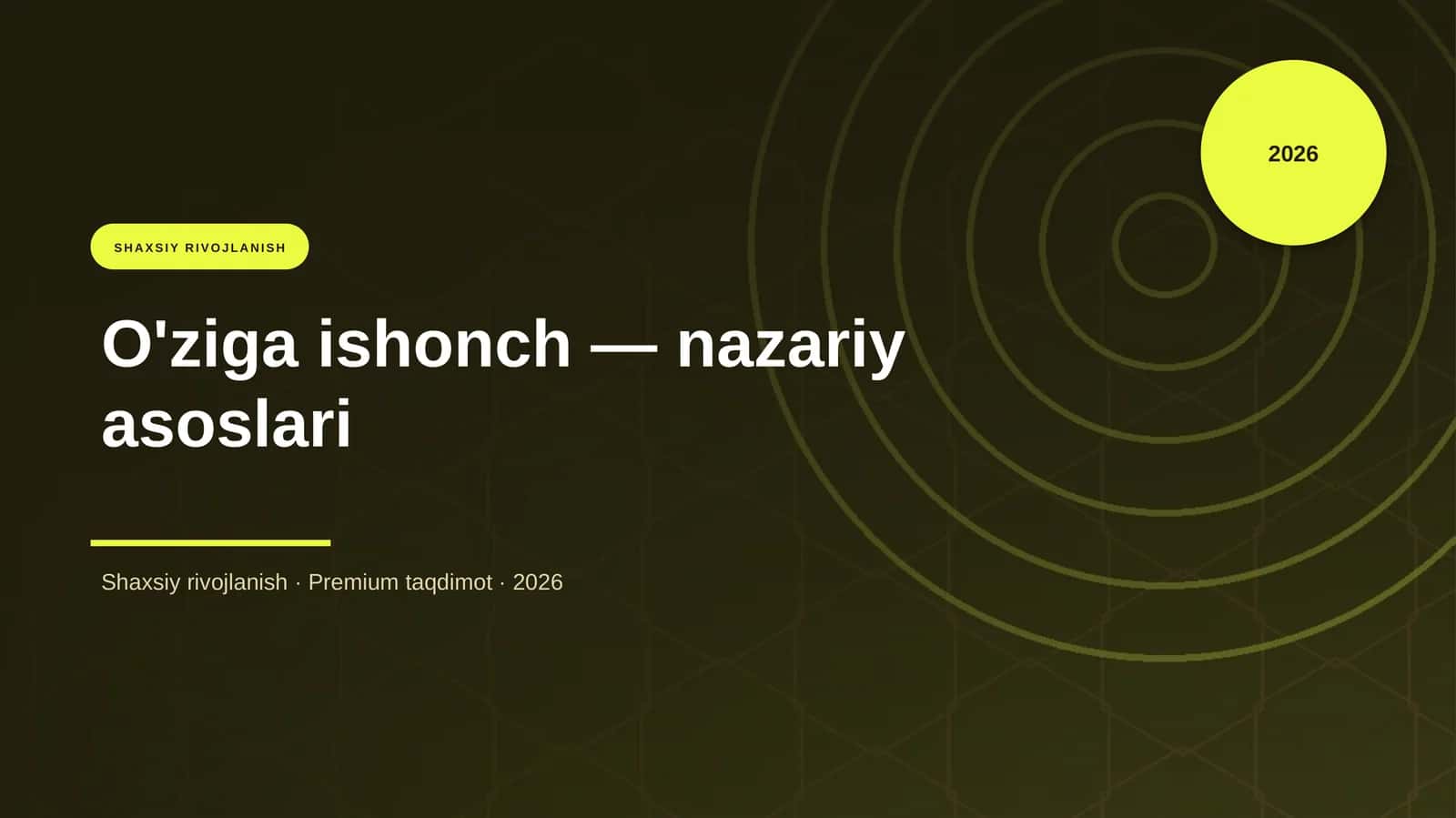 O'ziga ishonch 1