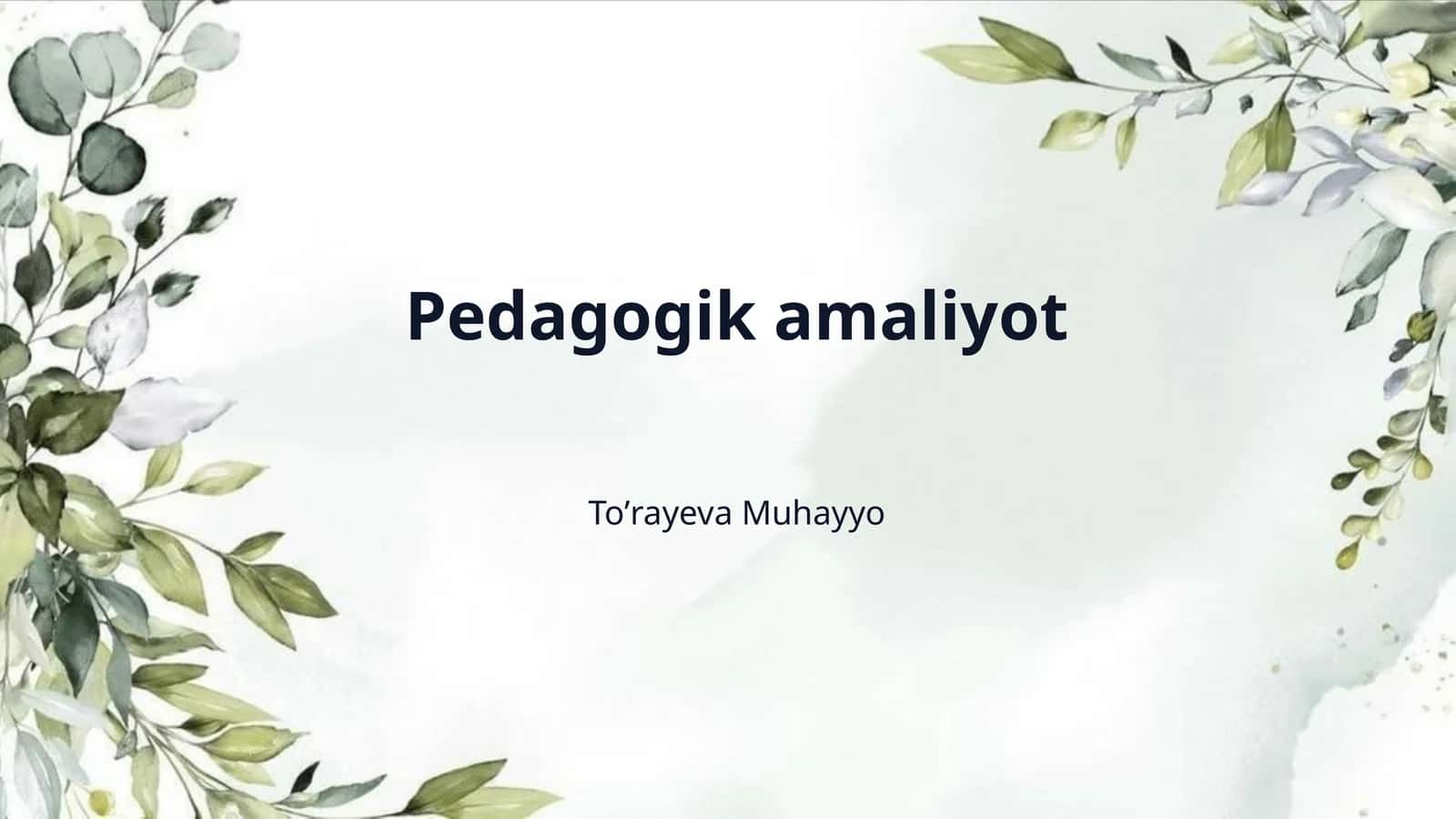 Pedagogik amaliyot 1