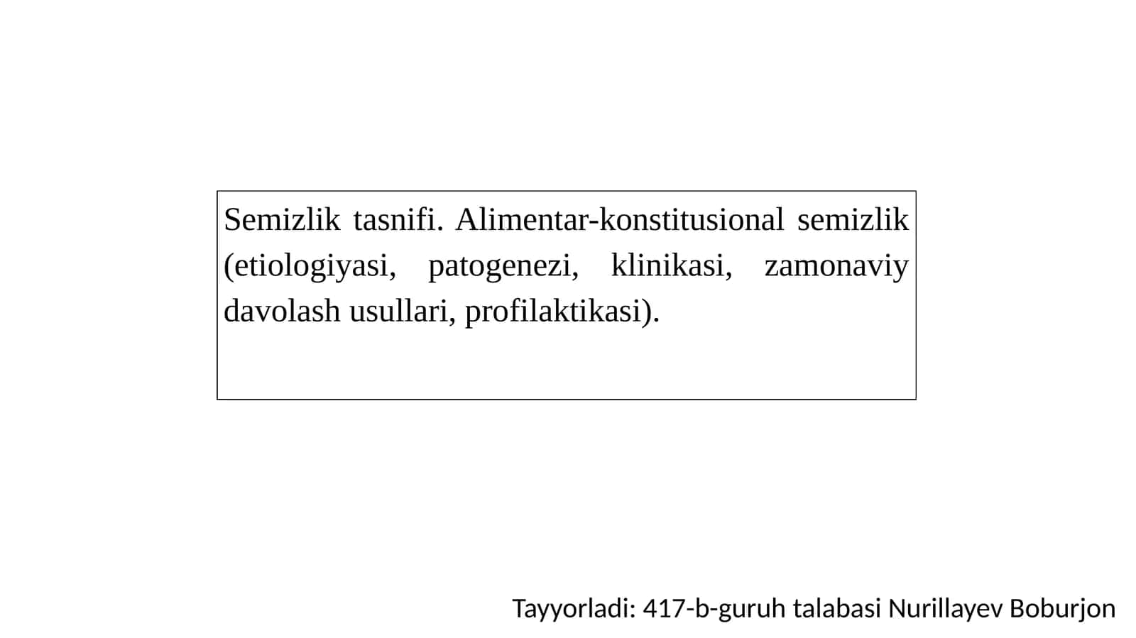 Semizlik tasnifi 1