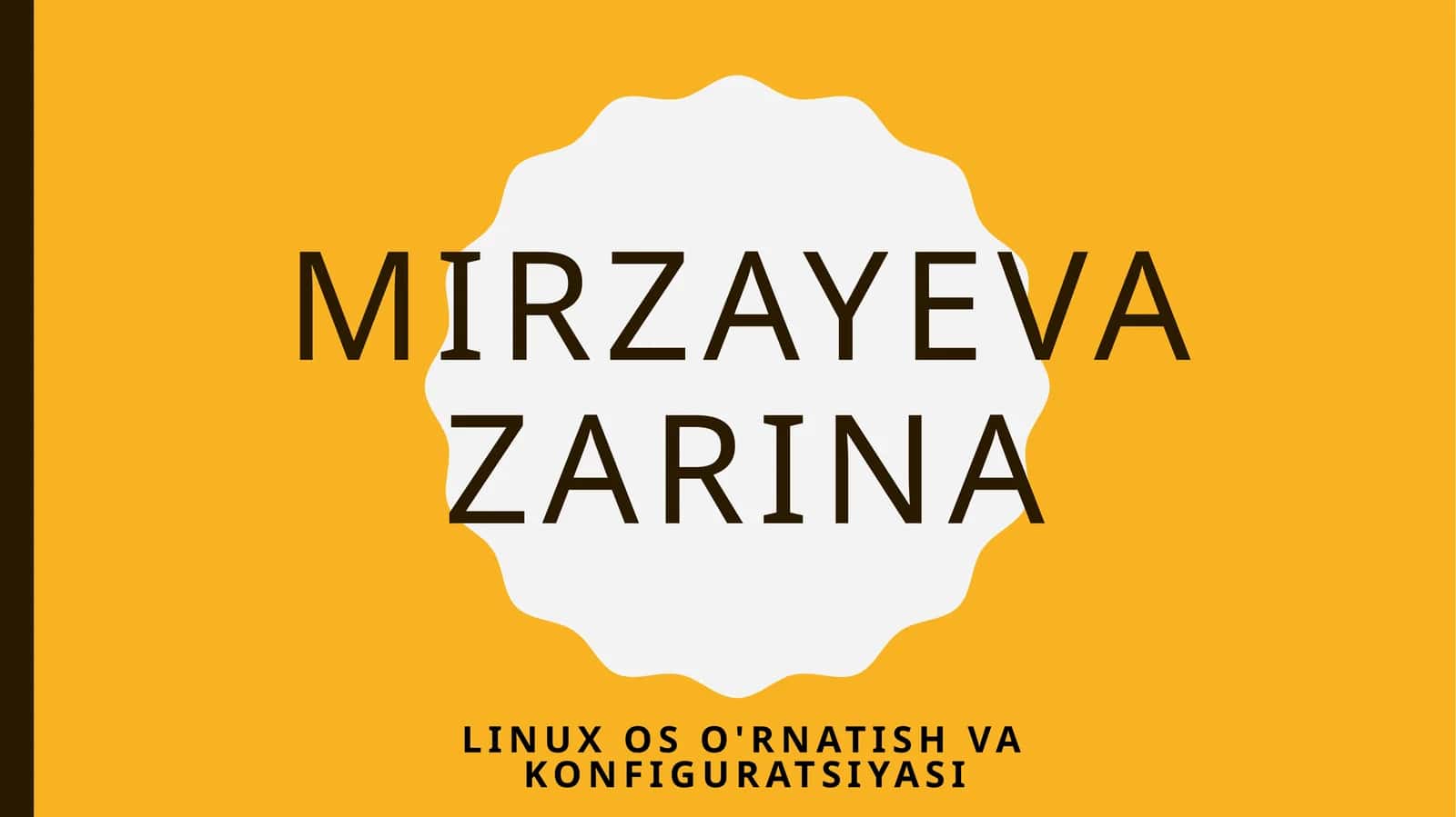 Linux O'rnating va konfiguratsiyasi 1