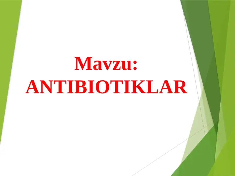 ANTIBIOTIKLAR 1