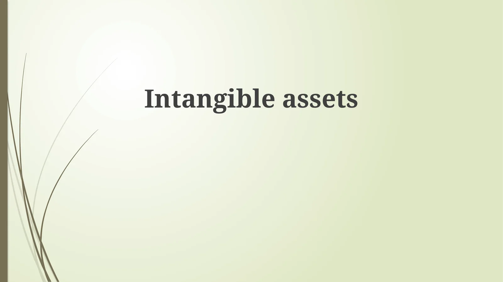 Intangible assets 1
