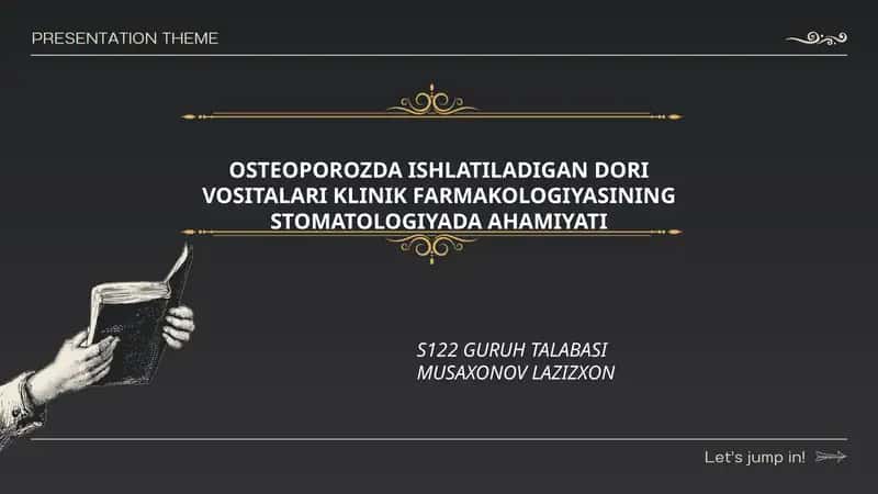 Osteoporozda ishlatiladigan dori vositalari klinik farmakologiyasi 1