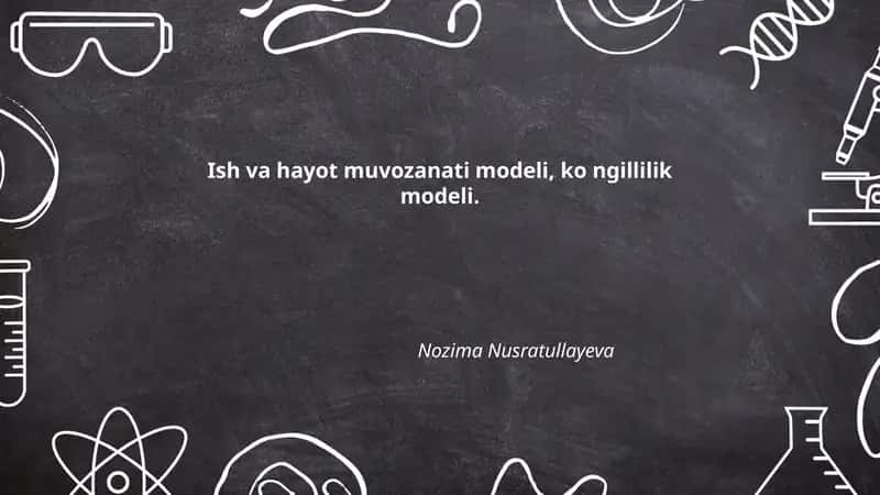 Ish va hayot muvozanati modeli, ko ngillilik modeli. 1